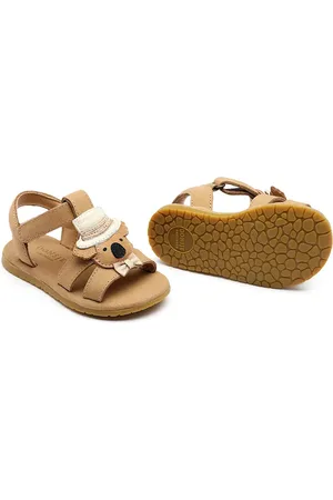 Donsje Dětské kožené sandály Hilley Sandals Groom barva, 1501602