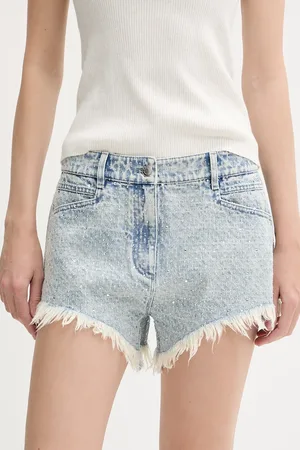IRO Džínové šortky dámské, barva, s aplikací, high waist, WP30DAPA