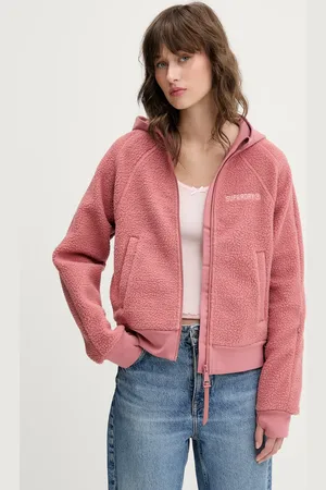 Superdry Fleecová mikina dámská, barva, s kapucí, hladká, W2012288A-9KS