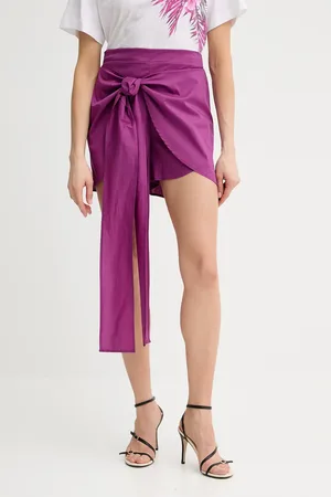 Liu Jo Kalhotová sukně barva, hladká, high waist, VA5071.TS330