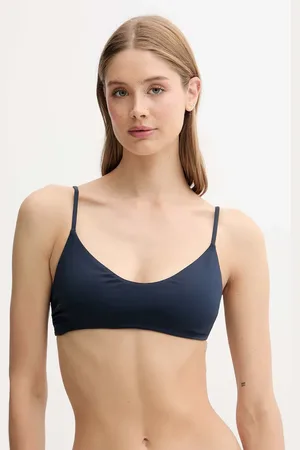 Tommy Hilfiger Plavková podprsenka tmavomodrá barva, měkký košík, UW0UW05823