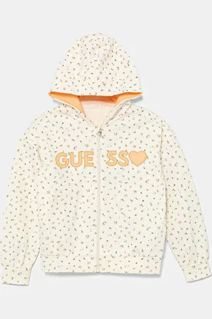 Guess Dětská bavlněná mikina barva, s kapucí, vzorovaná, K5GQ02 KA6R4