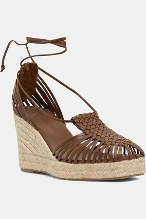 Max Mara Kožené espadrilky QUIRINO barva, na klínku, 2515521115600