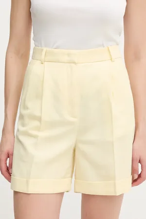 Tommy Hilfiger Šortky s příměsí lnu dámské, barva, high waist, WW0WW44767