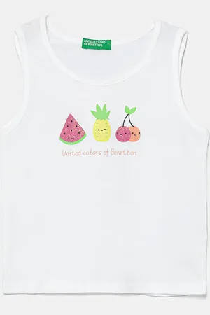 Benetton Dětský bavlněný top barva, 3I1XGH012