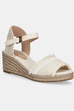 Tommy Hilfiger Sandály FRINGE CANVAS MEDIUM WEDGE barva, FW0FW08879