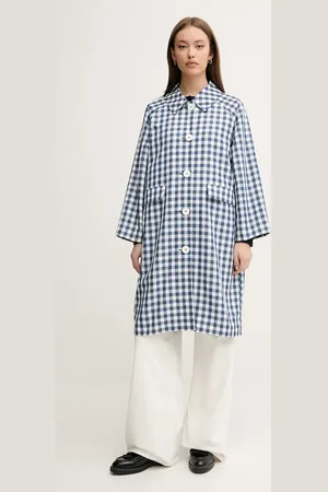 Benetton Trench kabát dámský, tmavomodrá barva, 2OPFDN07P