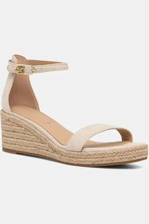 Tommy Hilfiger Semišové sandály SUEDE ANKLE MID WEDGE ESPADRILLE barva, FW0FW08479