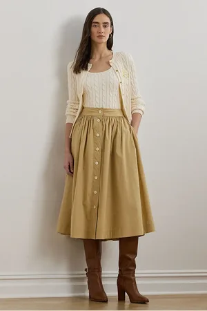 Ralph Lauren Sukně barva, midi, áčková, 200963756
