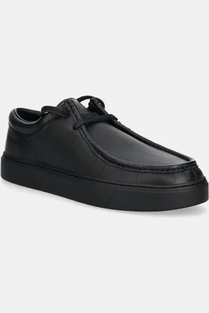 Calvin Klein Kožené mokasíny HYBRID APRON LACE UP LTH pánské, barva, HM0HM01893