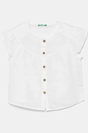 Benetton Dětská lněná košile barva, 5IPVGQ02E