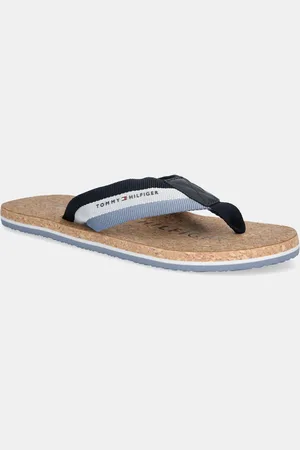 Tommy Hilfiger Žabky TH CORK BEACH SANDAL pánské, tmavomodrá barva, FM0FM05647