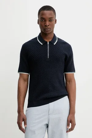 Abercrombie & Fitch Polo tričko pánské, tmavomodrá barva, KI120-5086