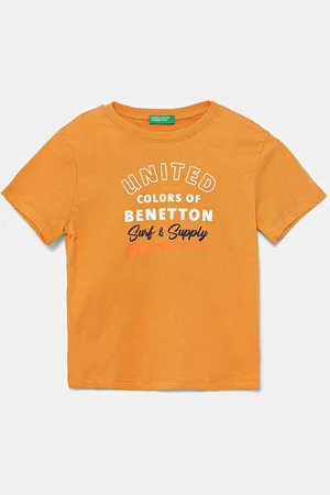 Benetton Dětské bavlněné tričko barva, s potiskem, 3I1XG10JO