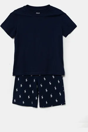 Ralph Lauren Dětské bavlněné pyžamo tmavomodrá barva, 8P0250