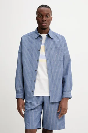 A.P.C. Košile s příměsí lnu chemise malo pánská, barva, relaxed, s klasickým límcem, COHFW.H12532