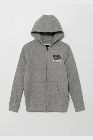 Vans Dětská mikina Old Skool FZ barva, s kapucí, melanžová, VN000MHT02F1
