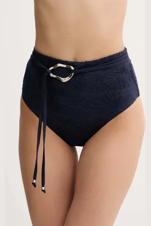 Twin-Set Plavkové kalhotky tmavomodrá barva, 251LMMB67