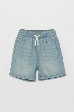 Benetton Dětské riflové kraťasy barva, nastavitelný pas, 4DHJG9034