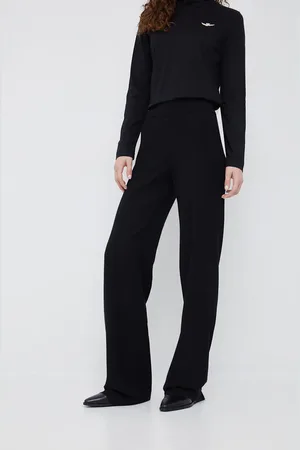 Emporio Armani Kalhoty dámské, barva, jednoduché, high waist