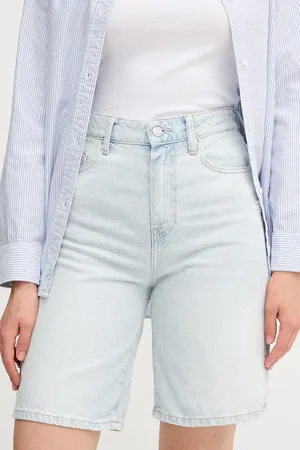 Tommy Hilfiger Džínové šortky dámské, barva, high waist, WW0WW44388