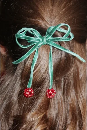 Konges Sløjd Vlasové gumičky 2 PACK CHERRY BOW HAIR CLIPS 2-pack KS101850