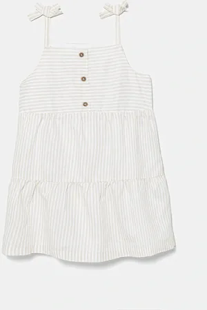 Benetton Dětské lněné šaty barva, mini, 4Q1NGV025