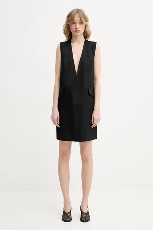 Maison Margiela Šaty z vlněné směsi barva, mini, oversize, S52DA0046.M35153
