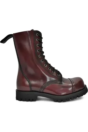 Altercore Kožené workery 551.Burgundy dámské, vínová barva, na plochém podpatku, 551.Burgundy