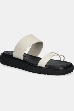 Calvin Klein Kožené pantofle ROPE SANDAL SOFT LTH MG dámské, barva, YW0YW01864