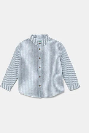 Benetton Dětská lněná košile barva, 52VMGQ02I