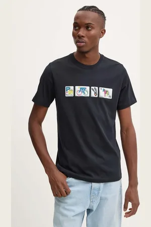 Paul Smith Bavlněné tričko tmavomodrá barva, s potiskem, M2R.011R.NP4805