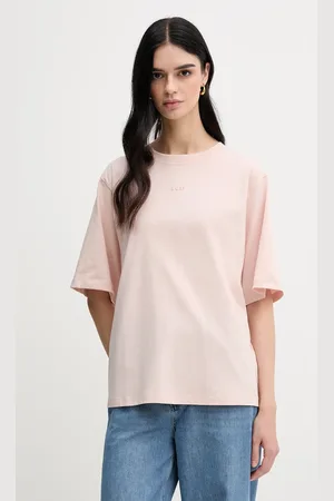 HUGO BOSS Bavlněné tričko dámské, modrá barva, 50523256