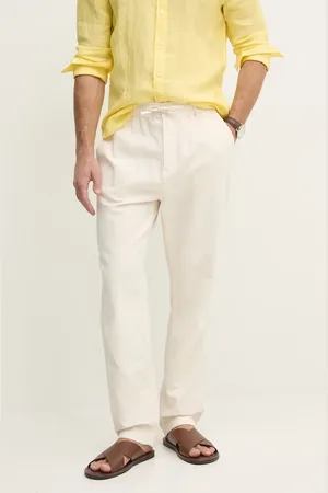 Pepe Jeans Kalhoty s příměsí lnu LINEN PULL ON PANTS barva, ve střihu chinos, PM211872