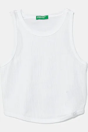 Benetton Dětský bavlněný top barva, 31H3CH01F