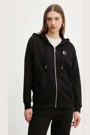 Armani Exchange Bavlněná mikina dámská, barva, s kapucí, s potiskem, XW000318 AF12217