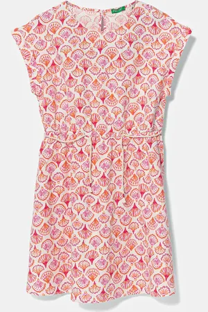 Benetton Dětské bavlněné šaty barva, midi, 4MMDCV03F