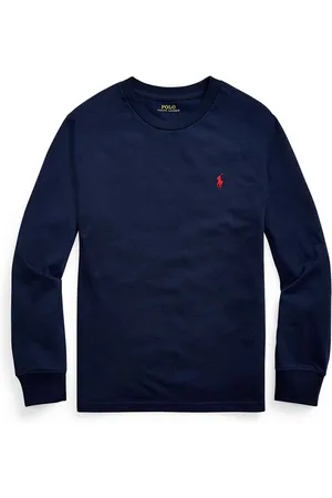 Ralph Lauren Dětská bavlněná mikina tmavomodrá barva, hladká, 323843804002