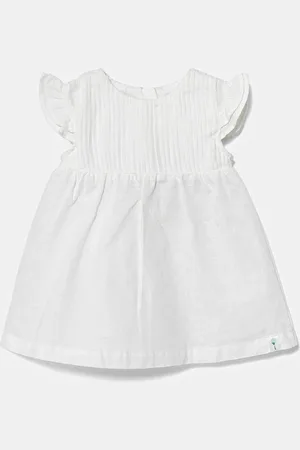 Benetton Dětské plátěné šaty barva, midi, 43WBAV00N