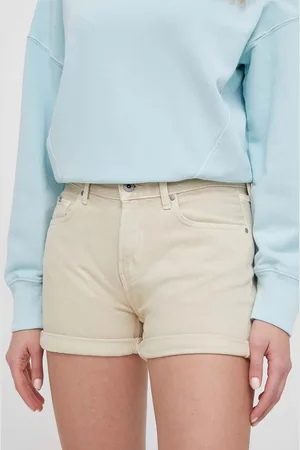 Pepe Jeans Džínové šortky STRAIGHT SHORT HW dámské, barva, hladké, high waist, PL801108YH1