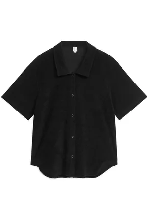 ARKET Ženy Tepláky na spaní - Cotton Towelling Shirt - Black