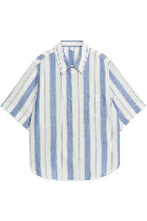 ARKET Short-Sleeved Linen Shirt - Blue