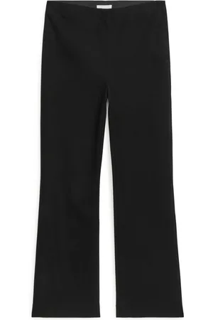 ARKET Cropped Cotton Stretch Trousers - Black