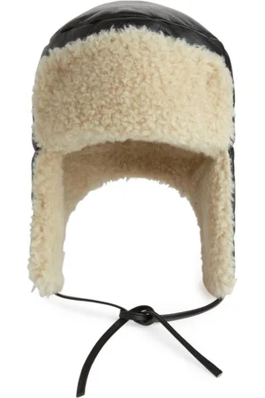 ARKET Leather Trapper Hat - Black