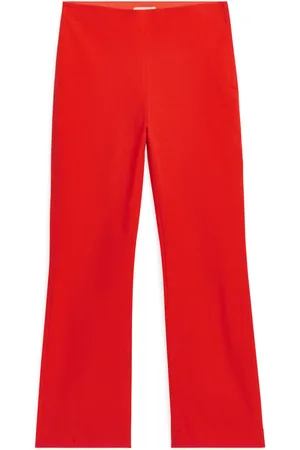ARKET Cropped Cotton Stretch Trousers - Orange