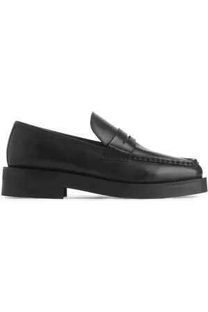 ARKET Leather Penny Loafers - Black