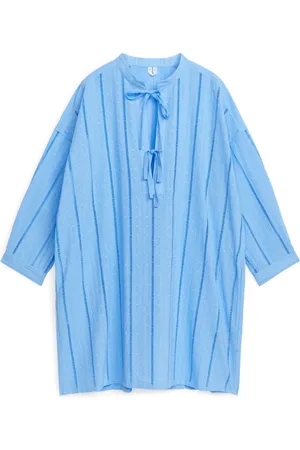 ARKET Embroidered Tunic Dress - Blue