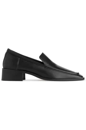ARKET Ženy Nazouváky - Square-Toe Leather Loafers - Black