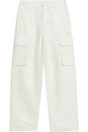 ARKET Ženy Kapsáče - Linen Blend Cargo Trousers - White