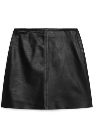 ARKET Ženy Kožené sukně - Leather Skirt - Black